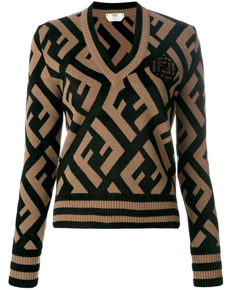 fendi ff logo sweater|Fendi oversized sweater.